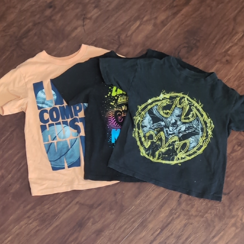 Black and Orange Short Sleeve Graphic Tees